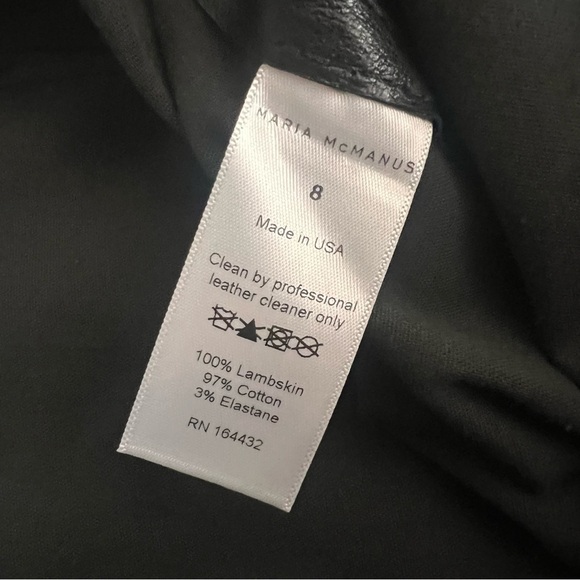 Maria McManus 100% Lamb Skin High Waist Crop French Leather Trouser Pants, 8 - Picture 12 of 16